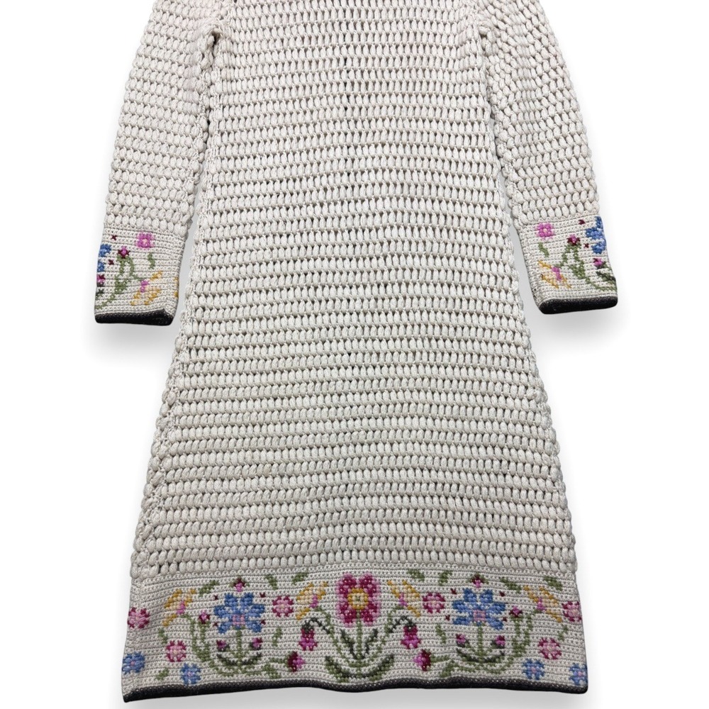 Lucky Brand VTG Wool Crochet Knit Long Cardigan Sweater Coat Duster‎ Womens XL - Picture 5 of 12